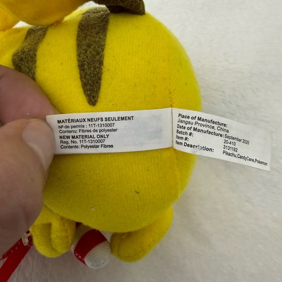Pokemon Pikachu Candy Cane Plush 7” Toy Factory 2020 Official - Picture 5 of 7